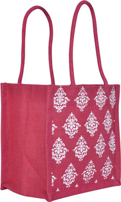 

Jute Cottage Victorian Motif Lunch Bag | 7 in x 7 in x 5 in Waterproof Lunch Bag(Pink, 1 L)