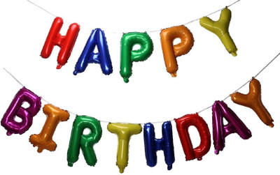 

Skylofts Solid Happy Birthday Balloon Set for Birthday Party Decoration - Multicolor (Pack of 13) Letter Balloon(Multicolor, Pack of 13)