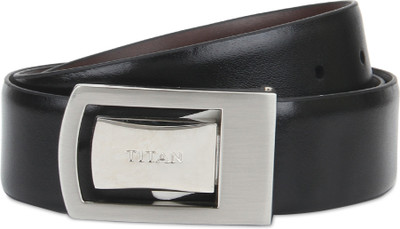 

Titan Men Black Genuine Leather Belt, Black and brown