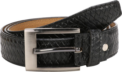 

BURAK Men Casual Black Artificial Leather Belt, Black-01