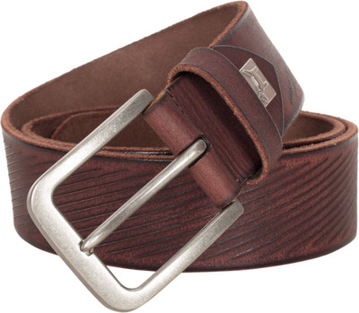 

Pelpe Men Casual Red Genuine Leather Belt, Wine