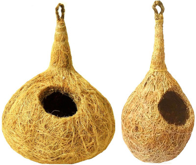 

ZENRISE set of 2 coconut fiber nest Bird House(Hanging, Wall Mounting, Tree Mounting)
