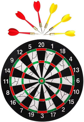 

KT BROTHERS 17 inch Double Faced Flock Printing Thickening Family Game Dart Board with 6 Needle (17 x 17-inch) Board Game