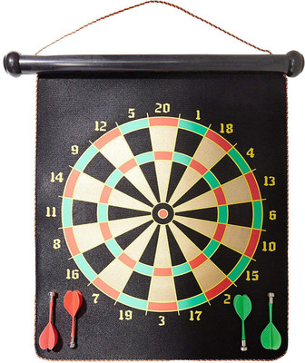 

KT BROTHERS Double Faced Portable, Foldable High Quality Magnetic Dart Game With 4 Colourful Non Pointed Darts. Strong Magnetic Power and Solid Darts Stick ( 12 INCH BIG SIZE ) Board Game Board Game