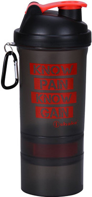 

ISHAKE SHAKER Smart 2 Storage Bottle 500 ml 500 ml Shaker(Pack of 1, Red), Black body & red lid