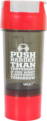 

Vault Smart Protein Shaker Bottle for gym 400 ml 400 Shaker(Pack of 1, Red)