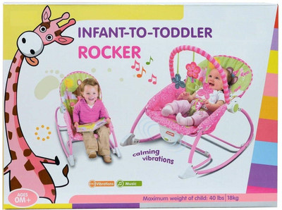 

Toyshine Infant to Toddler Rocker Chair{ PINK } Non-electric Bouncer(Multicolor)