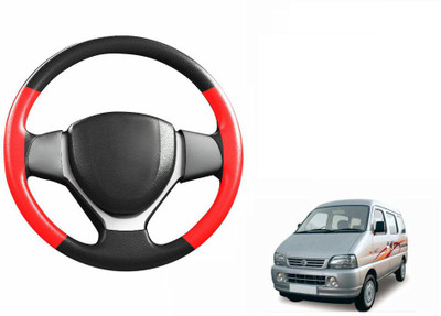 CARIZO Hand Stiched Steering Cover For Maruti Versa(Black, Red, Leatherite)