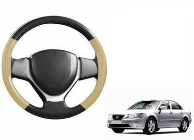 CARIZO Hand Stiched Steering Cover For Hyundai Sonata Embera(Black, Beige, Leatherite)