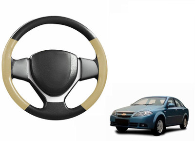 CARIZO Hand Stiched Steering Cover For Chevrolet Optra SRV(Black, Beige, Leatherite)