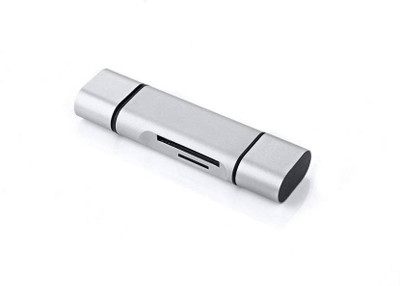 

GUG 3 in 1 USB Type-C , Micro & USB 2.0 Memory Card_Reader & OTG for Android Mobile Phone Card Reader(Silver)