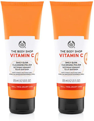 

The Body Shop Vitamin C Daily Glow Cleansing Polish 125ml each Set Of Two 2 in 1(250 ml)