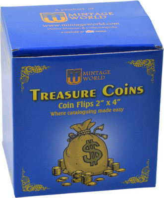 

Mintage Treasure Coin Holders - 2” x 4” inch Coin Bank(Blue)