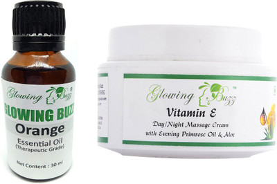 

Glowing Buzz Combo of orange essential oil and vitamin e cream(Set of 2)