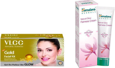 Himalaya Natural Glow Fairness Cream, Gold Facial Kit(Set of 2)
