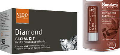 

Himalaya Rich Coca Butter Lip Balm, Diamond Facial Kit(Set of 2)