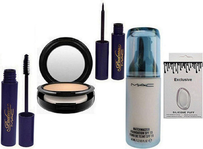 

Exclusive Silicon Puff & Matchmaster Foundation & Compact & Eyeliner & Mascara(Set of 5)