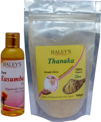 

haley's natural Thanaka powder Grade -Groz 1oog & Kusumba Oil 100ml for hair removal(Set of 2)
