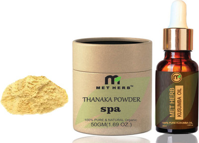 METHERB Thanaka powder 50g & Kusumba oil 50ml for hair removal(Set of 2)