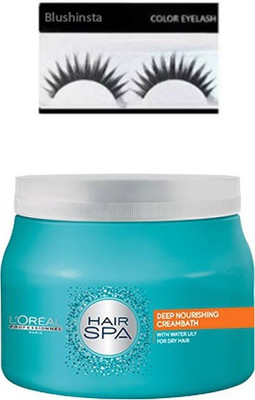 

blushinsta combo set of hair spa deep nourishing cream bath eyelashes(Set of 2)