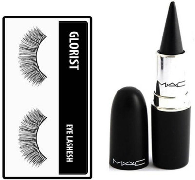GLORIST Eyelashes AND MAC KAJAL(Set of 2)