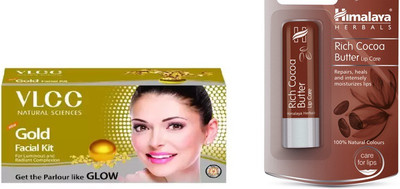 

Himalaya Rich Coca Butter Lip Balm, Gold Facial Kit(Set of 2)