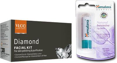 

Himalaya Natural Intensive Lip Balm, Diamond Facial Kit(Set of 2)