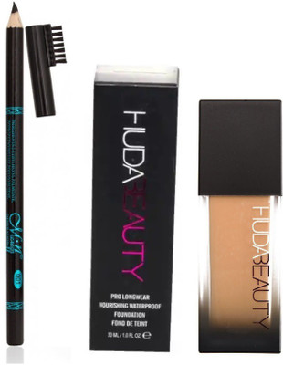 

MN PRO LONGER LIQUID FOUNDATION WITH WATERPROOF EYE BROW PENCIL PACK(Set of 2)