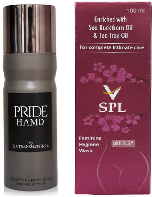

HAMD Pride Deodorant Spray 200ml 1pc. & VSPL Feminine Hygiene Wash 100ml 1pc. Combo Pack of 2(Set of 2)