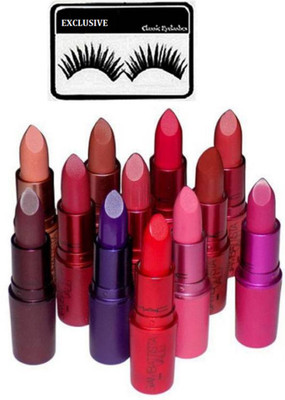 

Exclusive Eyelashes & Mac Giambattista Multicolour Lipstick Set Of 12(Set of 13)