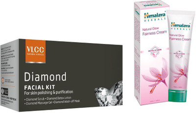 

Himalaya Natural Glow Fairness Cream, Diamond Facial Kit(Set of 2)