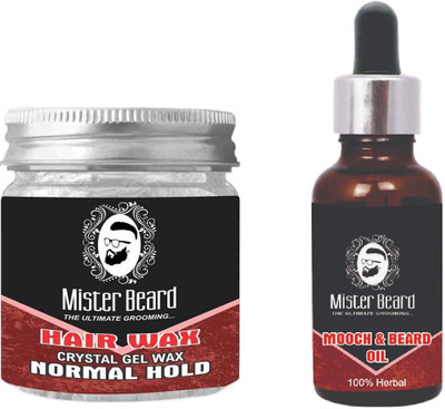 

Mister Beard HAIR WAX NORMAL OIL 100gm WITH MOOCH & BEARD OIL 35ml(Set of 2)