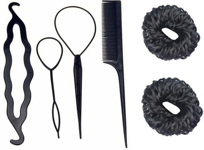 

JAGTEK Hair Combo Set of 6pcs , new hair styling Diy kit tools , and rubber band(Set of 6)