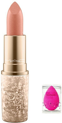 

bare beauty makeup blender with Mac professional snowball holiday collection Nude matte lip Colour(Set of 2)
