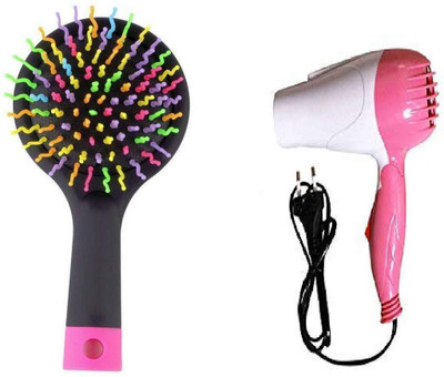 

AASA Professional Use Hair Dryer with Hair Brush for Women and Girls, Parlor and Saloon Use Hair Dryer and Hair Brush for Girls(Set of 2)