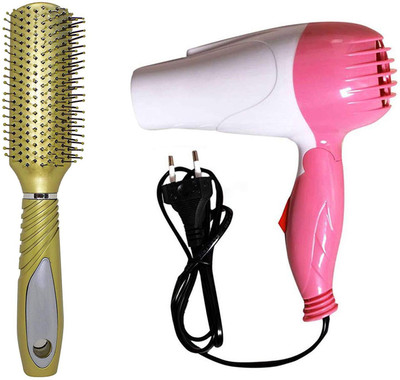 

Fully Combo Of Professional Salon And Parlour Use Hair Dryer With Flat Hair Brush For Men And Women, Hair Brush For Detangling Hair And Hair Dryer For Hair Setting & Styling, Pack Of 1(Set of 2)