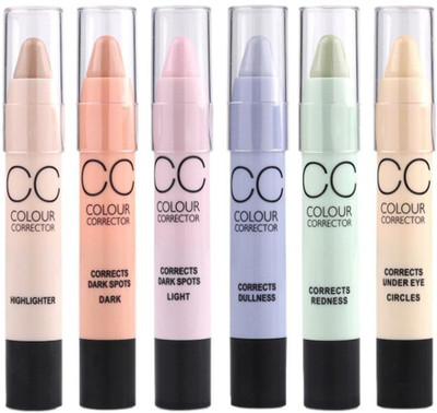 

Menow MN color corrector concealer with moisturizing and long wearing set of 6 sticks Concealer(Multi)
