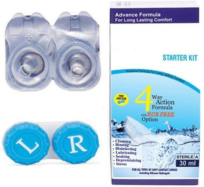 

drr Grey color with solution Monthly Contact Lens(0, Grey, Pack of 2)