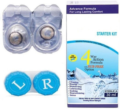 

drr Brown color with solution Monthly Contact Lens(0, Brown, Pack of 3)