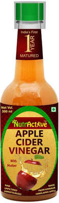 

NutrActive 1 Year Matured Apple Cider Vinegar with Extra Mother 500 ML, |Better digestion Apple Cider Vinegar(apple Flavored)