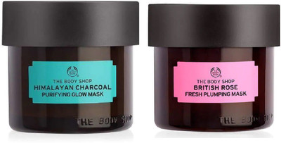 

The Body Shop Himalayan Charcoal Purifying Glow Mask 75g & British Rose Fresh Plumping Mask 75 g(75 g)