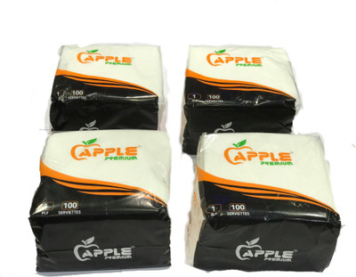 

APPLE PREMIUM SOFT TISSUE PAPER NAPKIN (100PCS) PACK OF 4(Pack of 400)