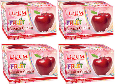 Lilium Herbal Fruit Instant Fairness Bleach Cream Pack of 4(42 g)