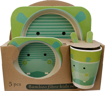 

Geniebox Kids Crockery Set having 5 Pieces Dining Set - Eco Friendly Bamboo(Green-Green)