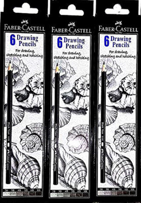 FABER-CASTELL 2B, 3B, 4B, 5B, 6B, 8B Pencil(Pack of 3)