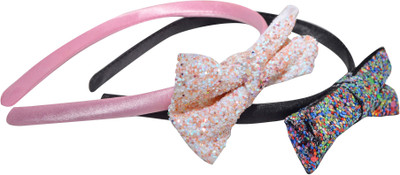 

Jewelz Black and pink headbands with dazzling bows Hair Band(Multicolor)