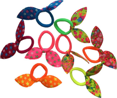 

MRUVA Cute Rabbit Ears Rubber Bands for Girls - Pack of 8 Rubber Band(Multicolor)