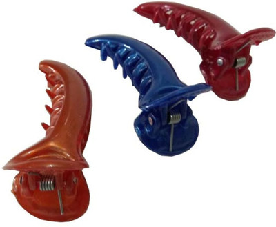 

Pooja Trendz 3 Pcs Medium Size Banana Shape Daily Wear-Plain-Mixed Color Hair Clip. Hair Claw(Multicolor)