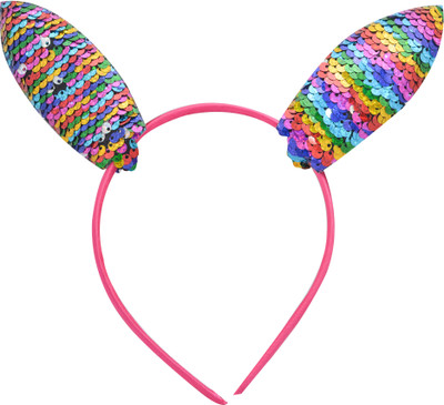 

Jewelz Pink headband with colourful bunny ears Hair Band(Multicolor)