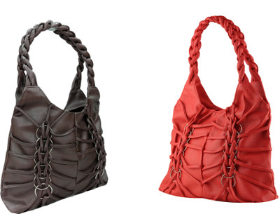 

Lifestyle Fashion Shoulder Bag(Red, Brown), Brown;red
